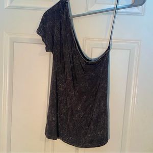 Soft and Sexy One Shoulder Top - Slate Marble